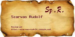 Szarvas Rudolf névjegykártya